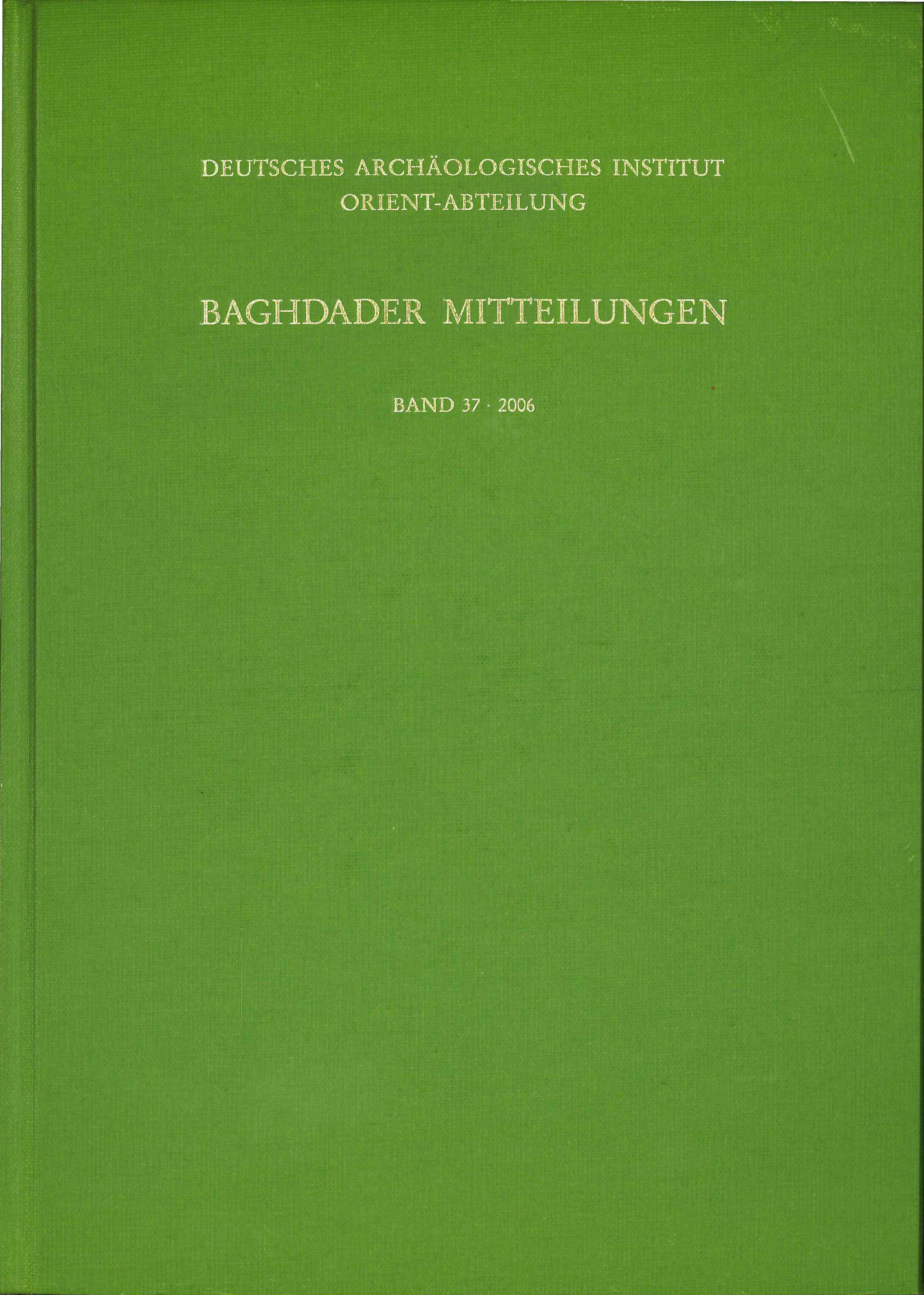 Coverbild Baghdader Mitteilungen Bd. 37